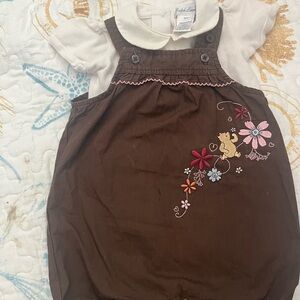 Ralph Lauren White and Brown Baby Romper